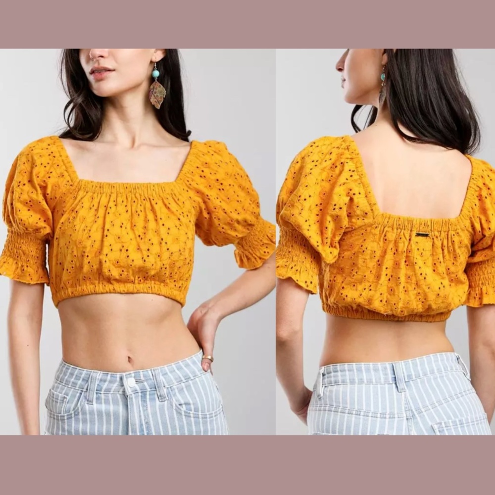 NWT‎ $50 BILLABONG [ Womens XS ] Summer Girl Crop Top in Sunflower Yellow